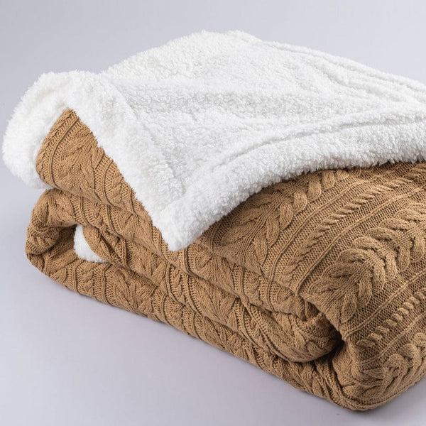 Sherpa Blanket, Cozy Knit Haven