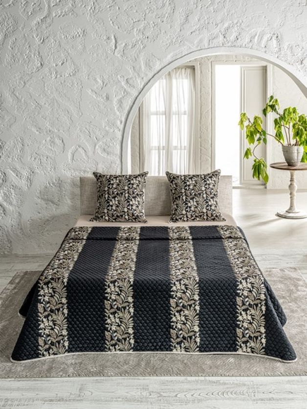 Decorative Bedspread  Sprig Ebony EBC26-SPRIG-EBONY