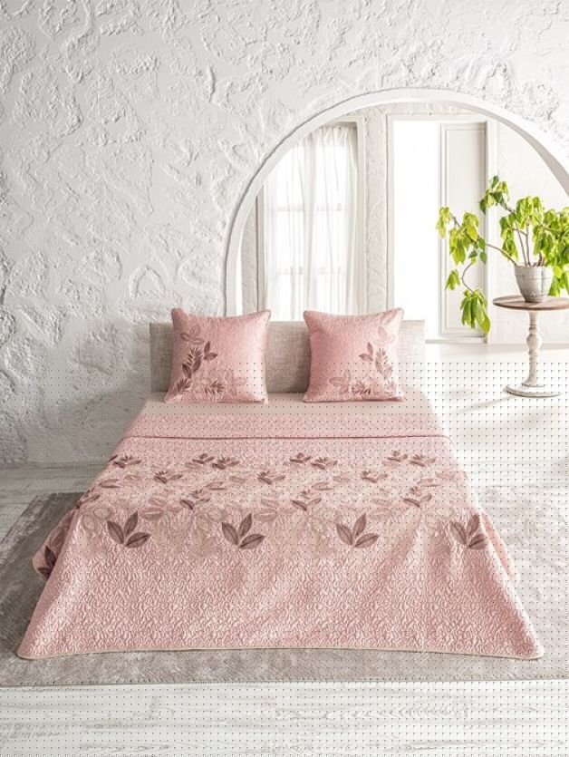 Decorative Bedspread  Foliage Salmon EBC31-FOLIAGE-SALMON