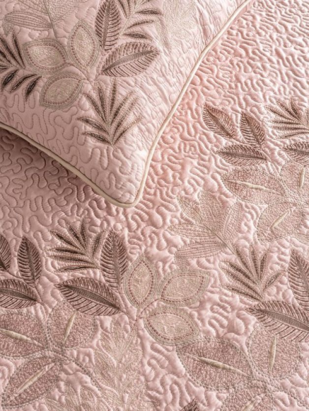 Decorative Bedspread  Foliage Salmon EBC31-FOLIAGE-SALMON