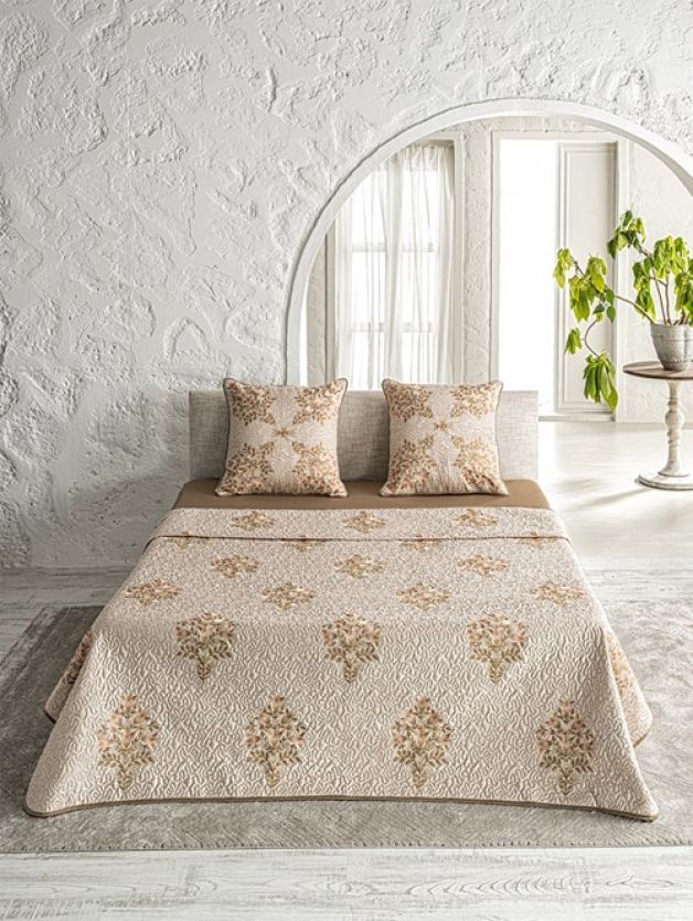 Decorative Bedspread  Bouquet Caramel EBC33-BOUQUET-CARAMEL
