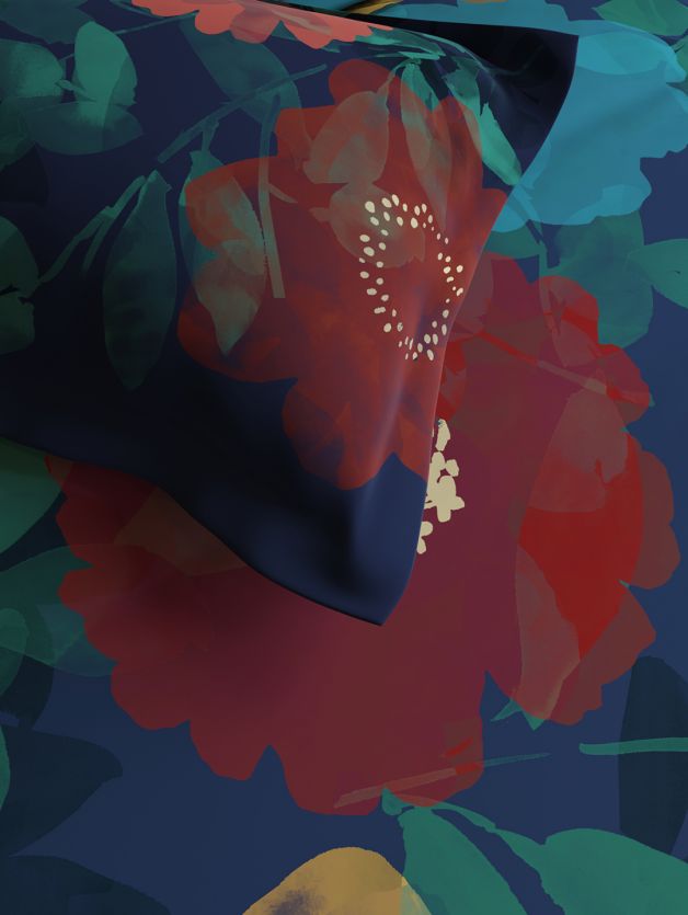 Vivid Florals NAVY PEONY