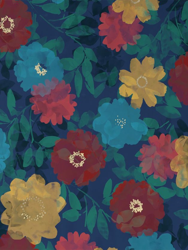 Vivid Florals NAVY PEONY
