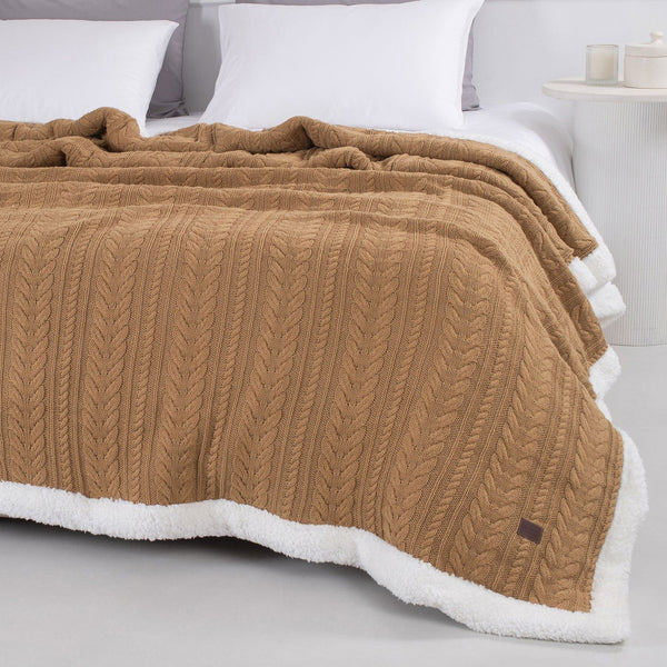 Sherpa Blanket, Cozy Knit Haven