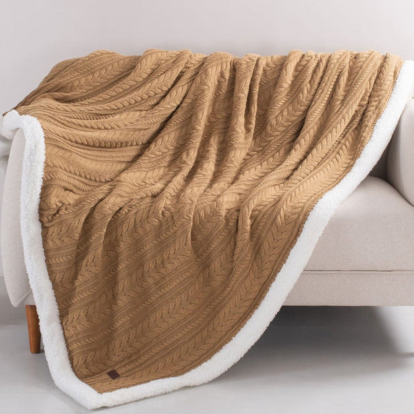 Sherpa Blanket, Cozy Knit Haven