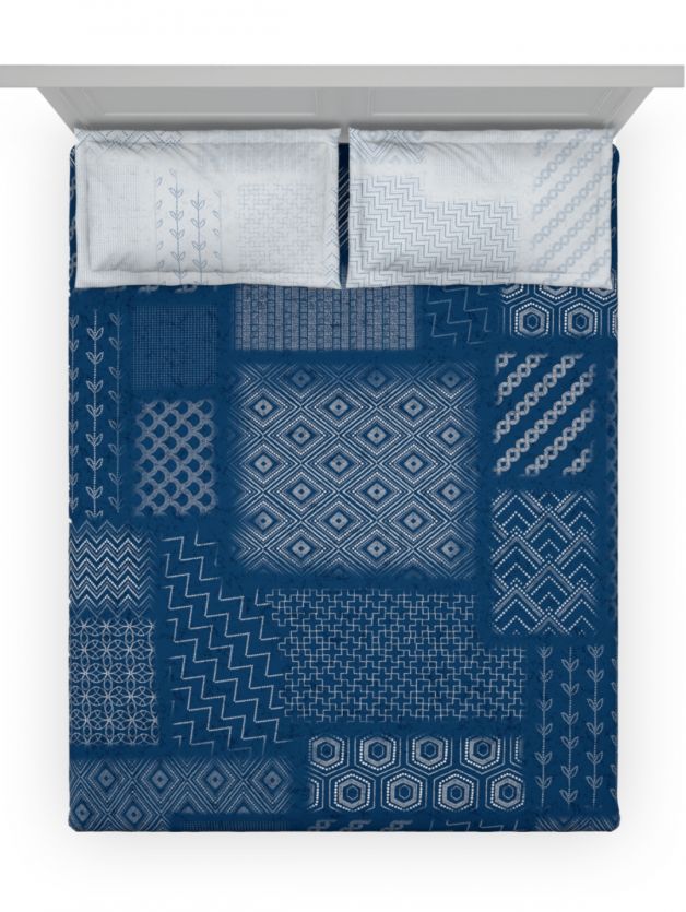 Ethnic Patch CLARET BLUE